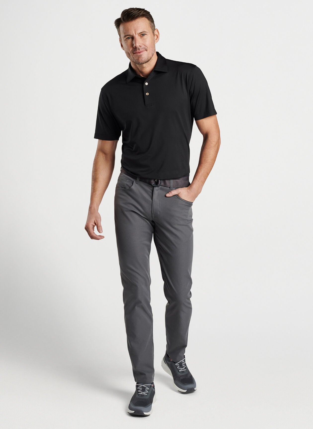 Peter Millar Solid Performance Jersey Polo - Black
