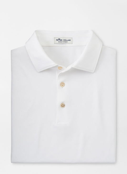 Peter Millar Solid Performance Jersey Polo - White