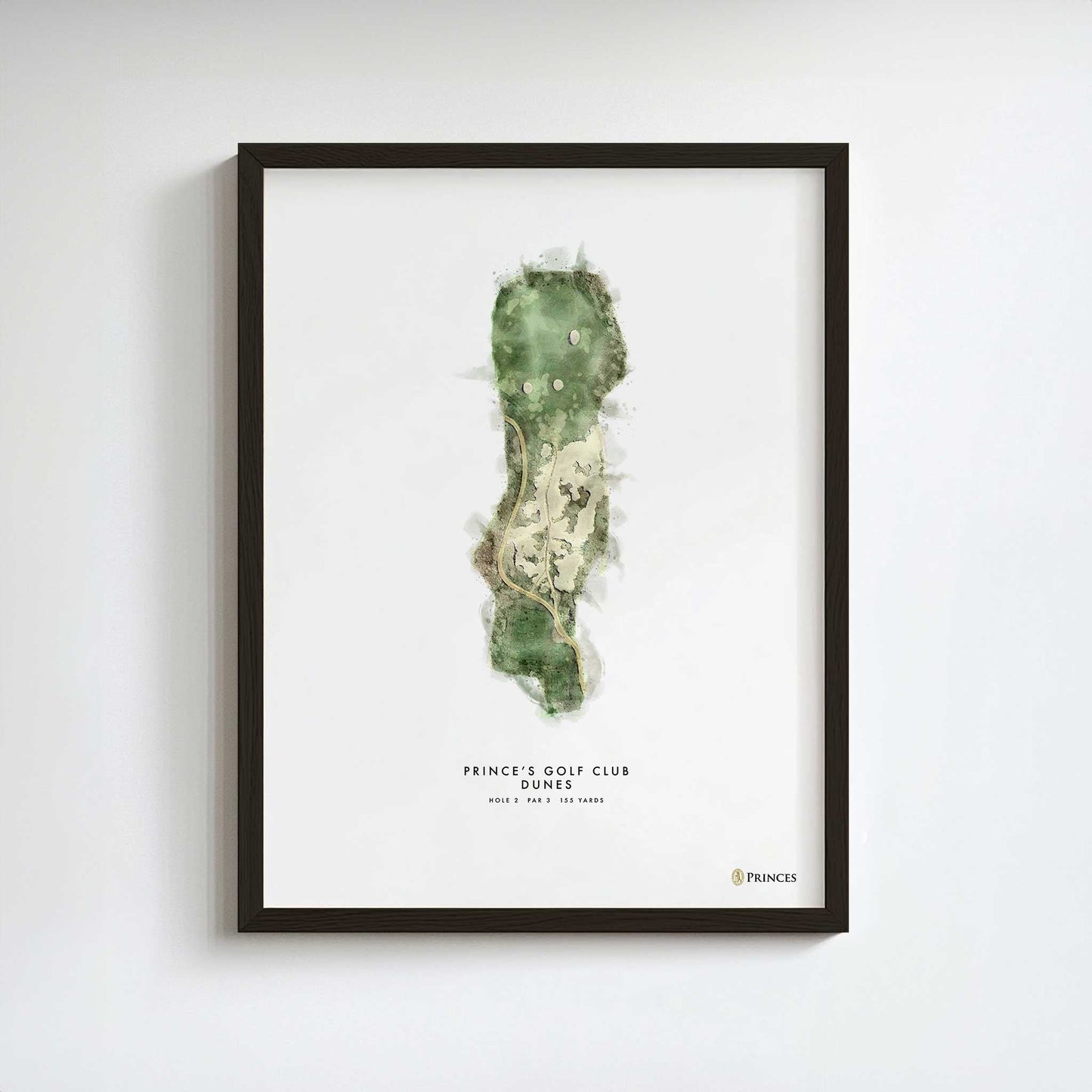 Prince's Golf Gift – Personalised Print of Hole 2, Dunes