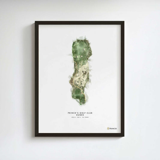 Prince's Golf Gift – Personalised Print of Hole 2, Dunes