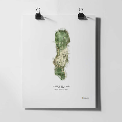 Prince's Golf Gift – Personalised Print of Hole 2, Dunes