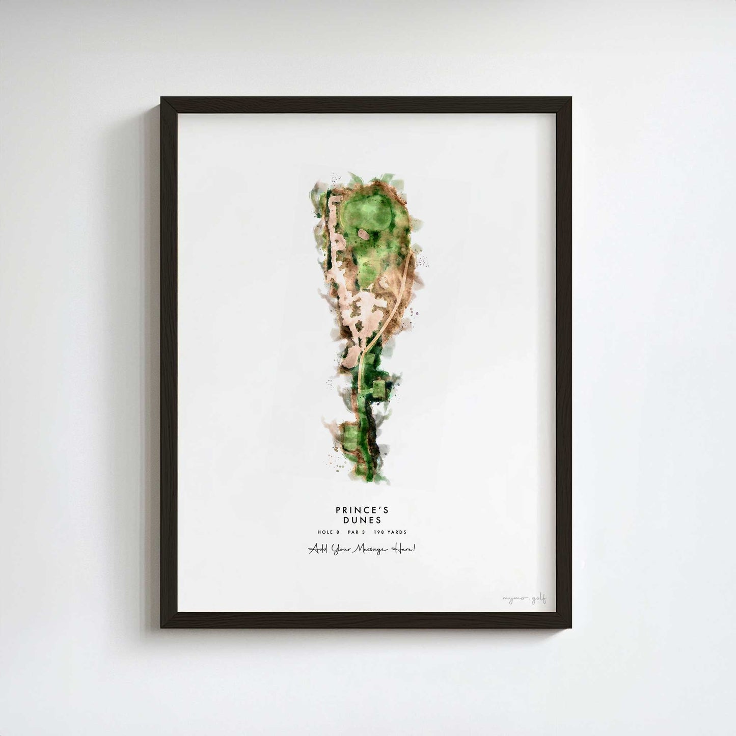 Prince's Golf Gift – Personalised Print of Hole 8, Dunes
