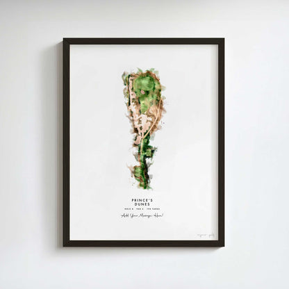 Prince's Golf Gift – Personalised Print of Hole 8, Dunes