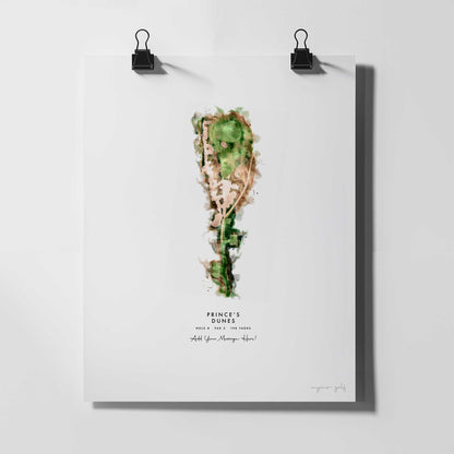 Prince's Golf Gift – Personalised Print of Hole 8, Dunes