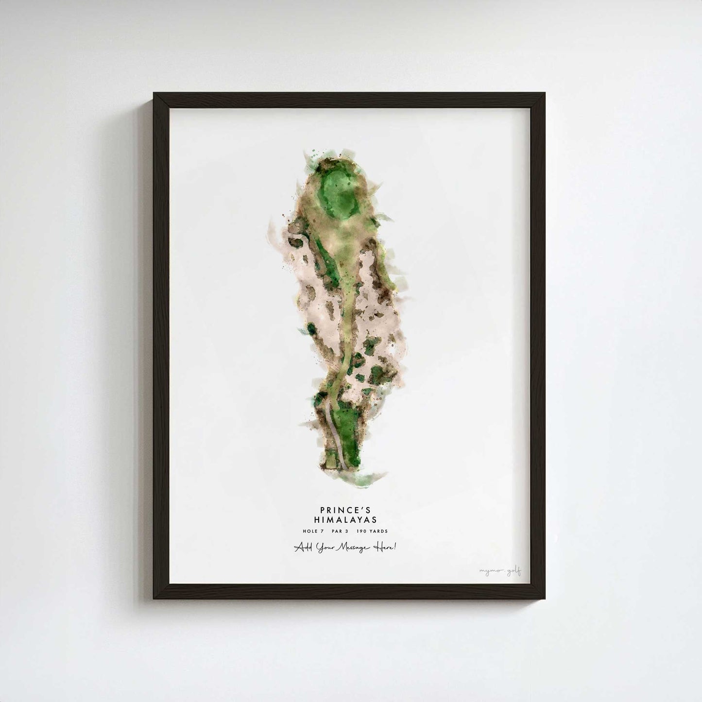 Prince's Golf Gift – Personalised Print of Hole 7, Himalayas