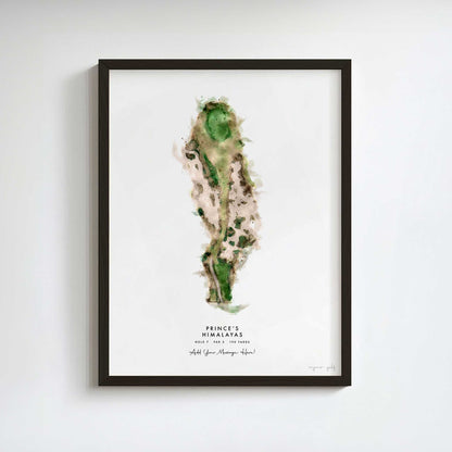 Prince's Golf Gift – Personalised Print of Hole 7, Himalayas