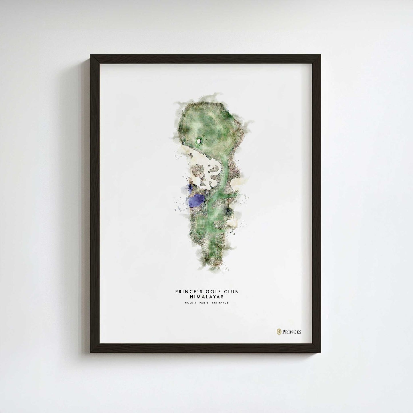 Prince's Golf Gift – Personalised Print of Hole 5, Himalayas