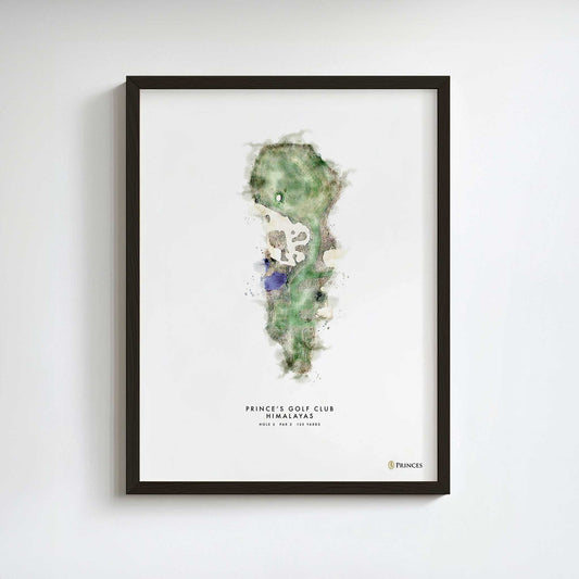 Prince's Golf Gift – Personalised Print of Hole 5, Himalayas