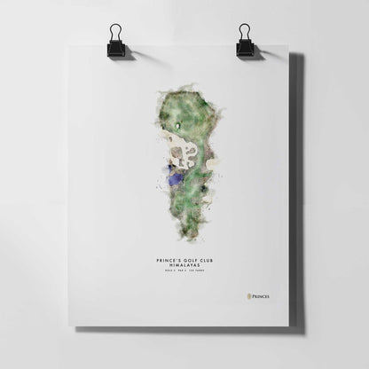 Prince's Golf Gift – Personalised Print of Hole 5, Himalayas