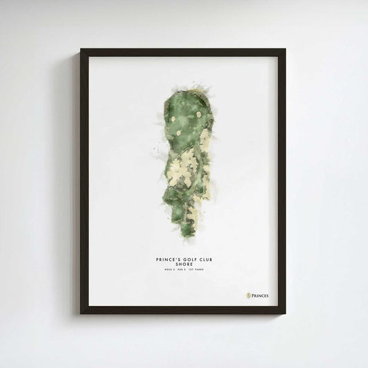 Prince's Golf Gift – Personalised Print of Hole 5, Shore